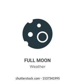 Full moon vector icon on white background. Flat vector full moon icon symbol sign from modern weather collection for mobile concept and web apps design.