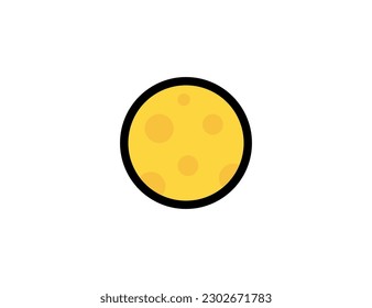 Full Moon vector icon on a white background. Full Moon emoji illustration. Isolated moon vector emoticon