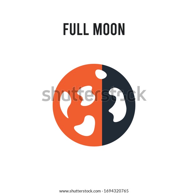 Full moon vector icon on white background. Red and\
black colored Full moon icon. Simple element illustration sign\
symbol EPS