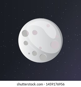 Full moon. Vector illustration in cartoon style. 