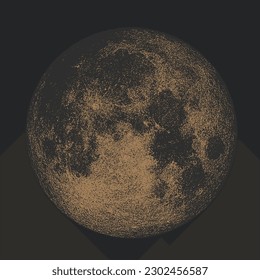Full Moon Vector Illustration with Detail