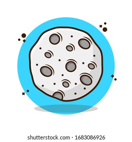 A Full of Moon Vector Illustration. Flat Cartoon Style Suitable for Sticker, Wallpaper, Icon, etc