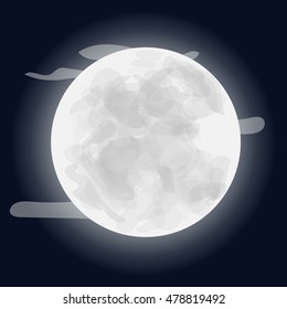 full moon vector illustration. halloween
