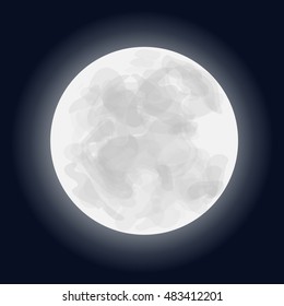 full moon vector illustration. halloween