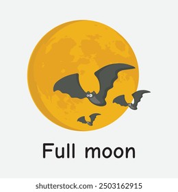 Full Moon Vector Illustration: Spooky Halloween Night Design