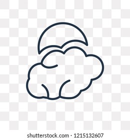 Full moon vector outline icon isolated on transparent background, high quality linear Full moon transparency concept can be used web and mobile