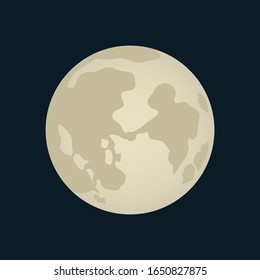 Vollmond-Ansicht. Vektorillustration.