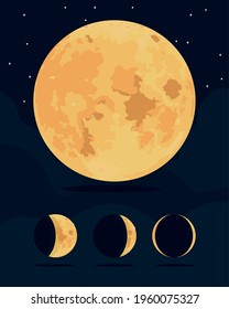 full moon and waning phases