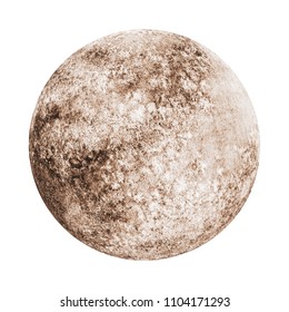 Full moon watercolor isolated on white background. Watercolour hand drawn gray and beige earth satellite moon magic art work illustration. Abstract planet ball.