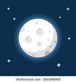 The full moon white light in the sky