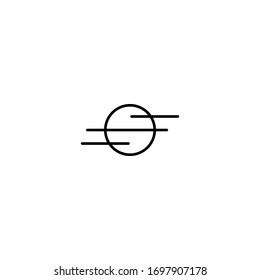 Icono de luna llena y viento. Iconos meteorológicos ilustración vectorial.