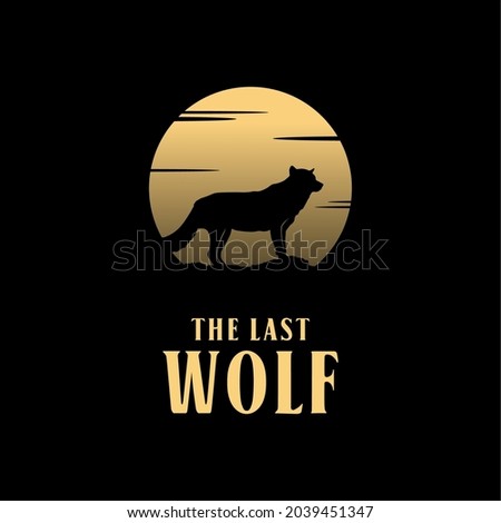 Full Moon Wolf Silhouette Logo
