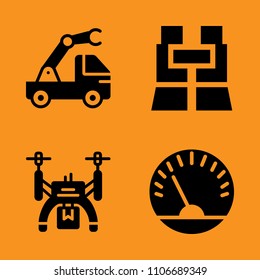 full, motion, vacation and power icons set. Vector illustration for web and design