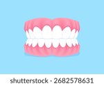 Full mouth teeth - Normal illustration vector design. Dental care concept.