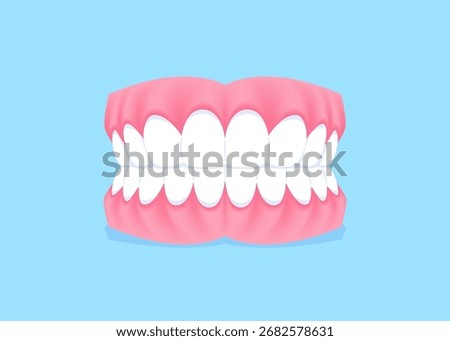 Full mouth teeth - Normal illustration vector design. Dental care concept.