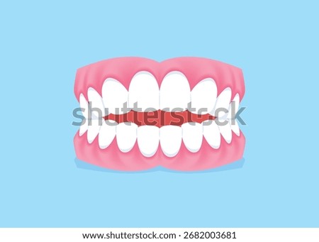 Full mouth teeth - Openbite illustration vector design. Dental care concept.