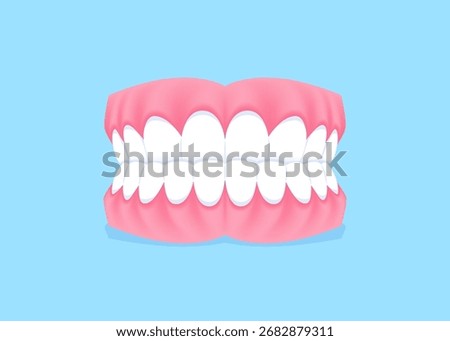 Full mouth teeth - Underbite illustration vector design. Dental care concept.