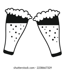 Full mug cheers icon simple vector. Hand drink. Card pub