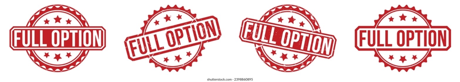 full option stamp red rubber stamp on white background. full option stamp sign. full option stamp.