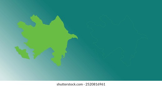 Full and Outlined Map of Azerbaijan. Vector Illustration