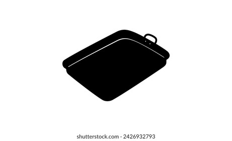 Full Oven Size Roasting Tin, black isolated silhouette