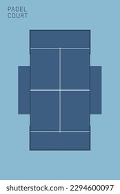 Full padel court vector graphics