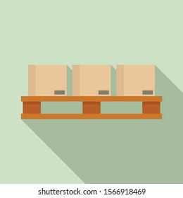 Full pallet box icon. Flat illustration of full pallet box vector icon for web design