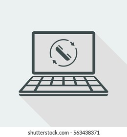 Full phone assistance application - Vector flat icon