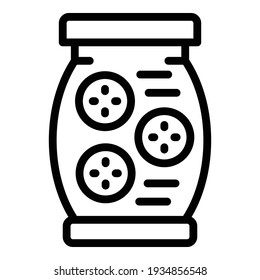 Full pickles jar icon. Outline full pickles jar vector icon for web design isolated on white background