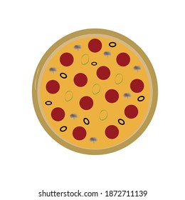 Full Pizza on White Background