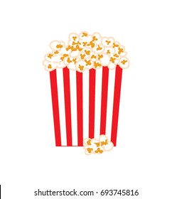 Full Popcorn box. Vector illustration.