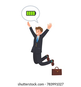 full of power energy businessman cartoon vector illustration