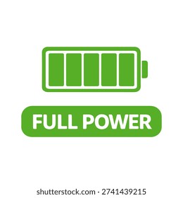 FULL POWER word minimal flat badge vector icon
single color, isolated on white background