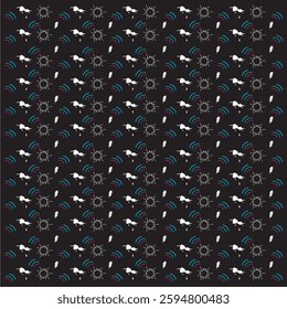 Full print images of clouds, thunder, rainbows and the sun, very suitable for design backgrounds or design elements in clothing products
