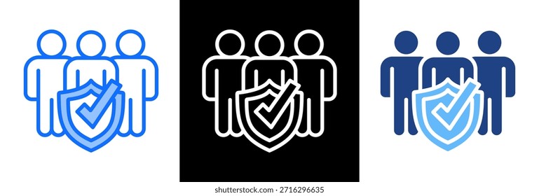Icono de protección completa triplestyle Ilustración vectorial