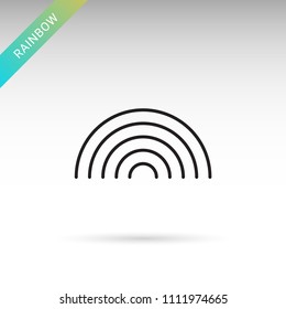 Full rainbow. Weather modern thin line icon set. Isolated on white.