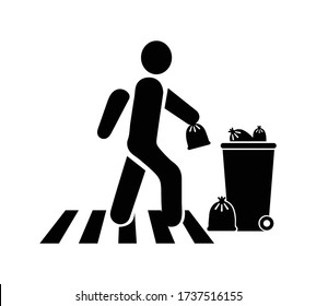 Full recycle bin icon vector illustration.people throw garbage bagicon, cleaning icon, dustbin icon vector illustration