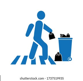 Full recycle bin icon vector illustration.people throw garbage bagicon, cleaning icon, dustbin icon vector illustration