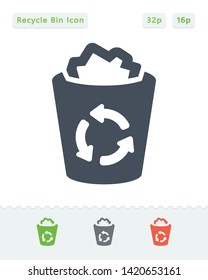Full Recycle Bin - Sticker Icons. A professional, pixel aligned icon.