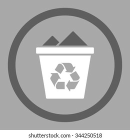 Full Recycle Bin vector icon. Style is bicolor flat rounded symbol, dark gray and white colors, rounded angles, silver background.