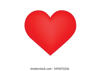 Full red heart on a white background