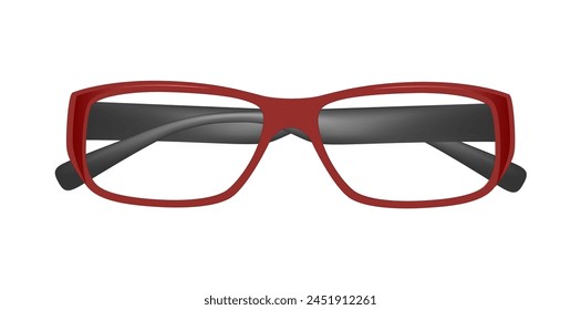 Full Rimmed Shiny Eyeglasses Vector Illustration.