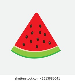 Full ripe watermelon slice isolate on white background