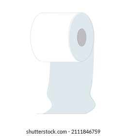 Full roll of toilet paper isolated on white background vector illustration