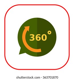 Full rotation sign icon