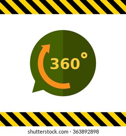 Full rotation sign icon