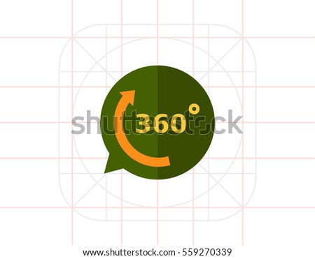Full rotation sign icon