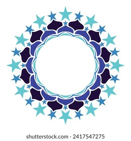 Full round color mandala art on isolated white background. Vector mandala with elegant and luxurious colors. Mandala with floral motifs. Yoga Template