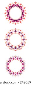 Full round color mandala art on isolated white background. Vector mandala with elegant and luxurious colors. Mandala with floral motifs. Yoga Template