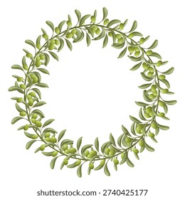 Full round olive wreath with green olives